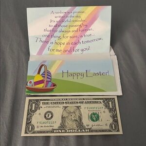 Vintage Bunny Bucks with Greeting Card